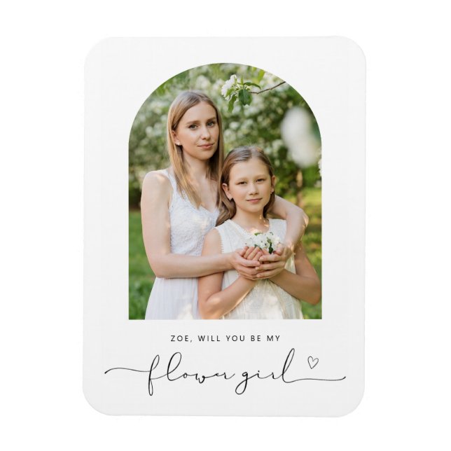 Arch frame will you be my flower girl magnet (Vertical)