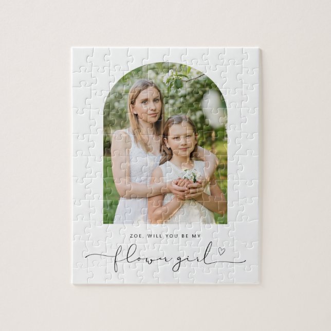 Arch frame will you be my flower girl puzzle (Vertical)