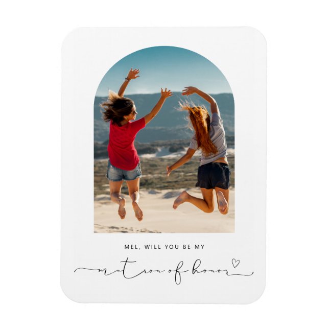Arch frame will you be my matron of honour magnet (Vertical)