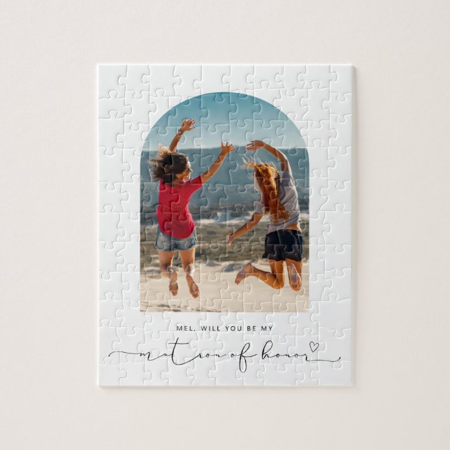 Arch frame will you be my matron of honour puzzle (Vertical)