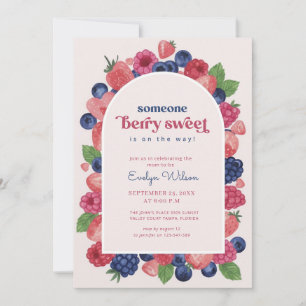 Arch Fruit Watercolor Berries Baby Shower Invitation