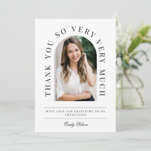 Arch Graduation Thank You Card black and white