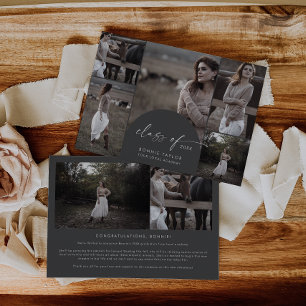 Arch   Grey Class of 2024 Multi Photo Graduation Announcement