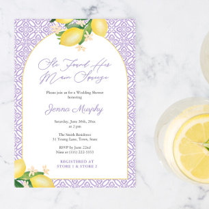 Arch Lemons Lilac Main Squeeze Bridal Shower Party Invitation