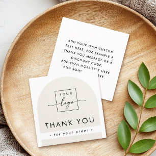 Arch light tan brown business thank you insert