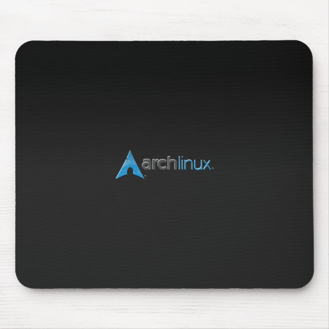 Arch Linux black Mouse Mat (Front)