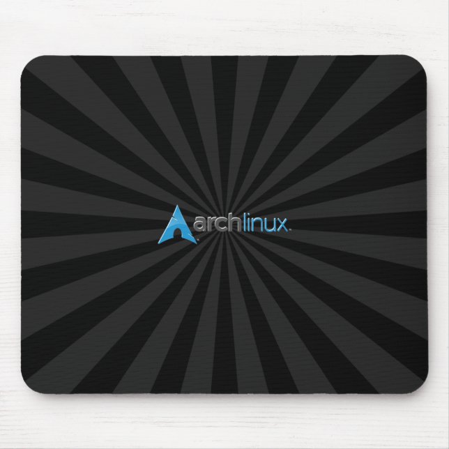 Arch Linux cool Black Starburst Mouse Mat (Front)