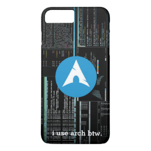 Arch Linux Disc Logo - Liquid Carbon Dark iPhone 8 Plus/7 Plus Case