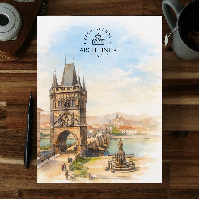 Arch Linux, Prague, Czech Republic  | Watercolor Postcard (Arch Linux, Prague, Czech Republic | Watercolor Postcard)