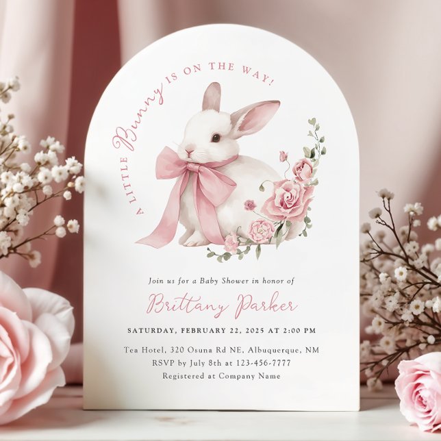Arch Little Bunny Baby Shower Invitation (Creator Uploaded)