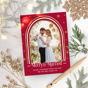 Arch Married & Merry Holiday Wedding Announcement
