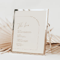 Arch Minimalist Calligraphy Wedding Bar Menu