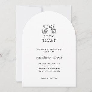 Arch Minimalist Champagne Couple Shower Bridal Invitation