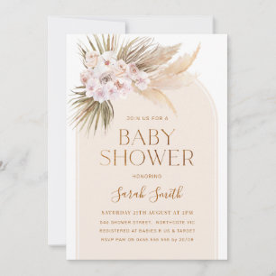 Arch Minimalist Pampas Grass Baby Shower Invitation