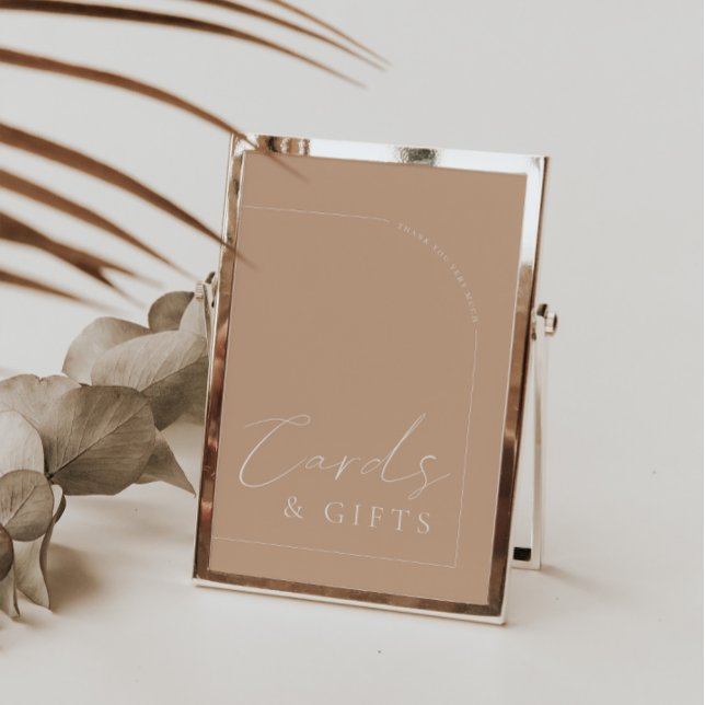 Arch Minimalist Tan Cards & Gifts Wedding Sign (Creator Uploaded)