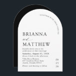 Arch Modern Black & White Minimalist Wedding Invitation<br><div class="desc">An elegant and stylish wedding invitation design featuring a modern arch layout in a sleek black and white minimalist theme. The invitation showcases clean lines and a sophisticated typography layout, using bold sans-serif fonts paired with subtle script accents. The arch serves as the centerpiece, with key wedding details such as...</div>
