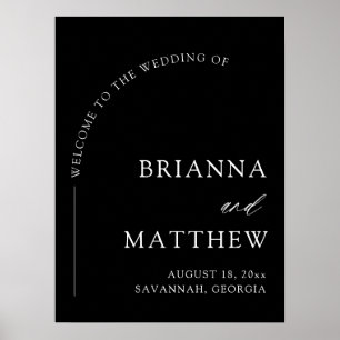 Arch Modern Black & White Minimalist Wedding Poster