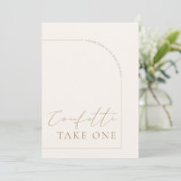 Arch Modern Calligraphy Confetti Wedding Sign
