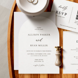 Arch Modern Calligraphy Simple Wedding Invitation