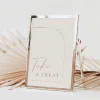 Arch Modern Calligraphy Take a Treat Wedding Sign