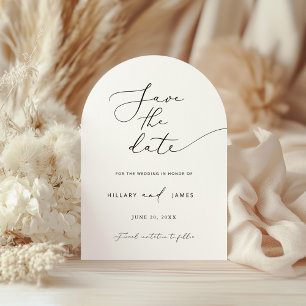 ARCH Modern Minimalist Calligraphy Save the date  Invitation