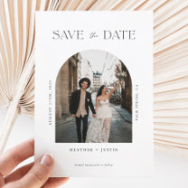 Arch Modern Minimalist Wedding Photo Save the Date