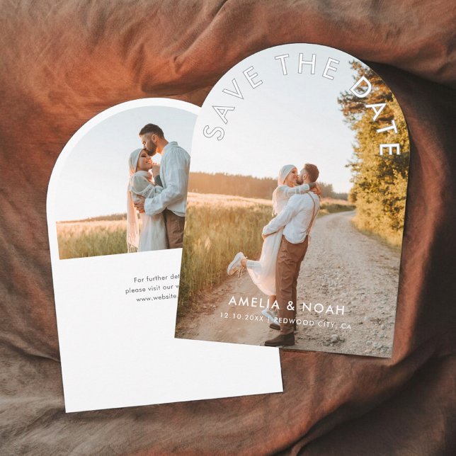 Arch Modern Photo Wedding Save The Date Invitation (Creator Uploaded)