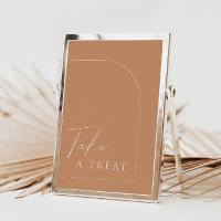 Arch Modern Rust Boho Take a Treat Wedding Sign