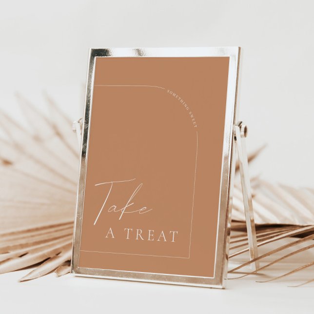 Arch Modern Rust Boho Take a Treat Wedding Sign Invitation (Creator Uploaded)