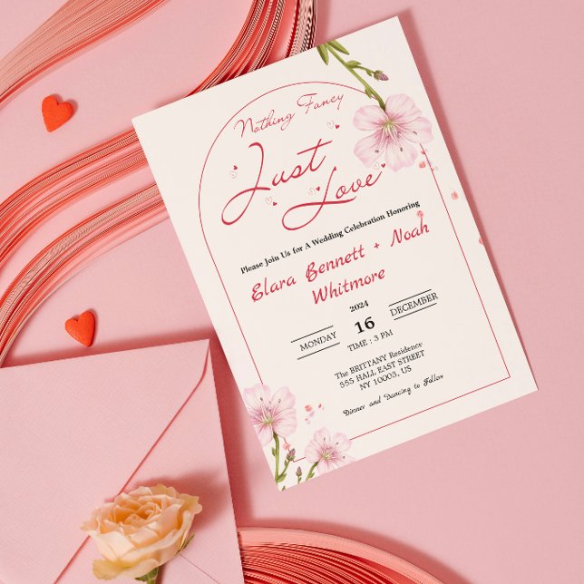  Arch Nothing Fancy Just Love Wedding Invitation (nothing fancy just love wedding invitations modern funny humor cute simple calligraphy typography )