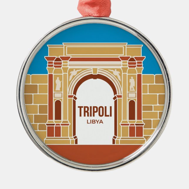 Arch of Marcus Aurelius Libya Metal Tree Decoration (Front)