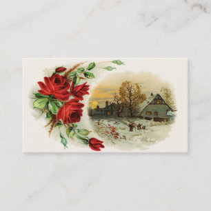 Arch of Roses with Victorian Vignette Business Card