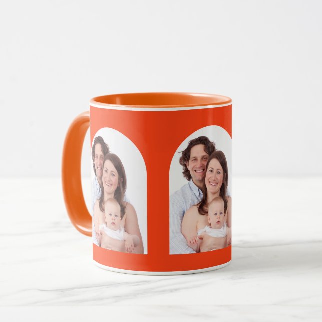 Arch Photo 3 Family Pictures Personalised Mug (Front Left)