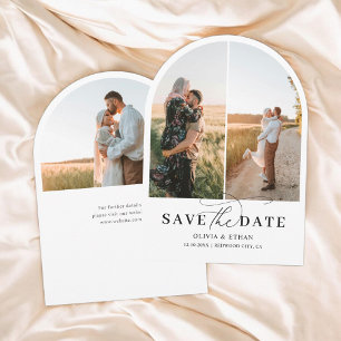Arch Photo Calligraphy Wedding Save The Date Invitation