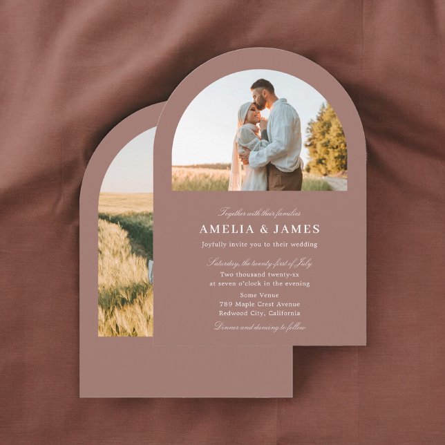 Arch Photo Elegant Calligraphy Wedding Invitation (Creator Uploaded)