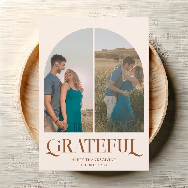 Arch Photo Fancy Vintage Thanksgiving Holiday Card (Creator Uploaded)