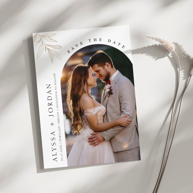 Arch Photo Floral Save the Date Invitation (Creator Uploaded)