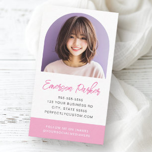 Arch photo fresh and trendy pink or any colour business card