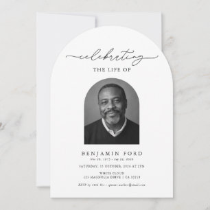 Arch Photo Funeral Memorial Celebration of Life Invitation