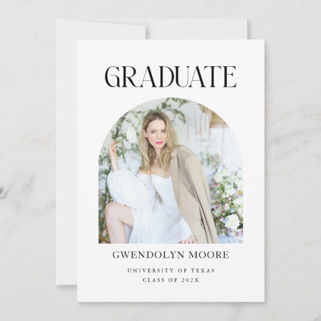 Arch Photo Graduation Announcement Card Party (Front)