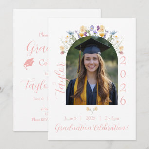 Arch Photo Graduation Botanical Invitation 2026