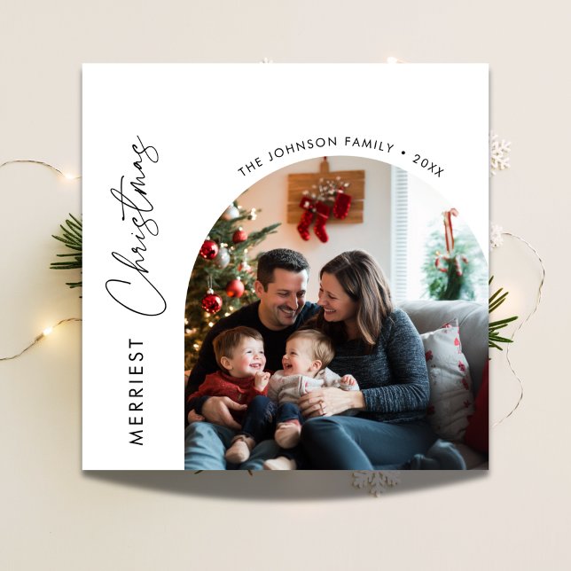 Arch Photo Merriest Christmas Family With Baby  Holiday Card (Creator Uploaded)