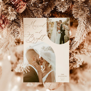 Arch Photo Merry & Married Holiday Christmas Card