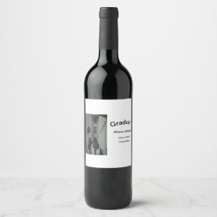 arch photo modern elegant simple graduation party wine label