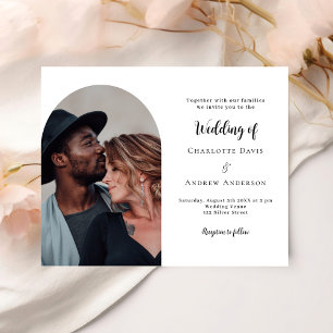 Arch photo modern wedding invitation flyer