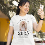Arch Photo Proud Mom of 2023 Graduate T-Shirt<br><div class="desc">Arch Photo Proud Mom of 2023 Graduate. Especially for moms of newly graduated students to wear with pride. Your grad's photo is within an arch shape, and the year large and bold, with graduate's name and high school. Easily personalise the text as required and replace the photo with your own...</div>