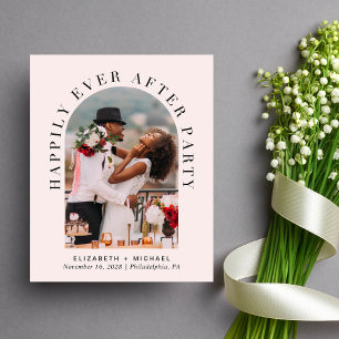 Arch Photo QR Code Pink Wedding Reception Invite