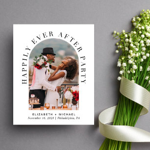 Arch Photo QR Code Wedding Reception Invitation