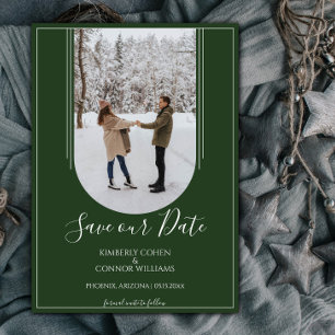 Arch Photo Save the Date Emerald Green