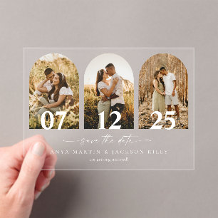 Arch Photo Save The Date Wedding Card Acrylic Invitations